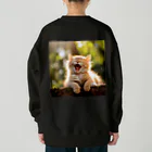 ショップ　猫まみれの子猫のあくび　yawning kitty Heavyweight Crew Neck Sweatshirt