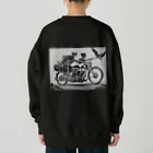 Skull sectionのバイクとドクロ（黒メイン） Heavyweight Crew Neck Sweatshirt