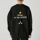 コチ(ボストンテリア)のバックプリント:ボストンテリア(HOWL at the MOON ロゴ)[v2.8k] Heavyweight Crew Neck Sweatshirt