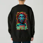 NeuralWearDesignsのNeon Nightmare: A Colorful Horror Experience Heavyweight Crew Neck Sweatshirt