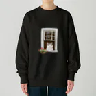 Ａｔｅｌｉｅｒ　Ｈｅｕｒｅｕｘの窓辺の猫　①　背景なし Heavyweight Crew Neck Sweatshirt