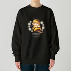 カワウソとフルーツのBaby Otters Honey（文字白色） Heavyweight Crew Neck Sweatshirt