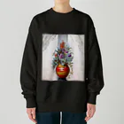 PALA's SHOP　cool、シュール、古風、和風、のflower arrangement　 Heavyweight Crew Neck Sweatshirt