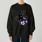 loveclonesのLAZY DAY SLOOPY GIRL 0574 ブラックフーディー女子 エロポップ ロゴ Heavyweight Crew Neck Sweatshirt