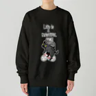 真希ナルセ（マキナル）のLife is a beautiful ride（黒猫とグレー猫） Heavyweight Crew Neck Sweatshirt