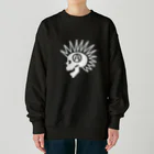 QUQU_WORKSのモヒカンスカル ホワイト Heavyweight Crew Neck Sweatshirt