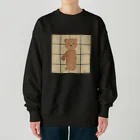 tateshima(たてしま)の口元に手を当てるテディベアくん Heavyweight Crew Neck Sweatshirt