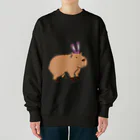 ふがし@カピバラグッツ販売中！のカピバラ、うさぎになる。 Heavyweight Crew Neck Sweatshirt