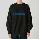 特製飯屋Highway（着なさい）の深海色_リッチモンド２番街_Highwayロゴ入り Heavyweight Crew Neck Sweatshirt