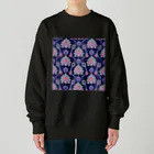 Katie（カチエ）のインド風の植物柄（紫） Heavyweight Crew Neck Sweatshirt