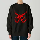 Hachijuhachiの死　DEATH METAL LOGO RED Heavyweight Crew Neck Sweatshirt