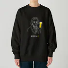 ビールとアート TM-3 Designの偉人 × BEER（ショパン）白線画 Heavyweight Crew Neck Sweatshirt