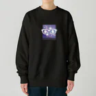 つばめやのおばけの立体視(ソリッド紫) Heavyweight Crew Neck Sweatshirt