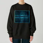 LalaHangeulの遠近グリッドのネオン宇宙 Heavyweight Crew Neck Sweatshirt