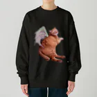 xin_PENTAXの蓮の花びらの羽を背負ったちゃー君 Heavyweight Crew Neck Sweatshirt