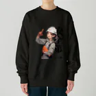 amiamicanvasの安全第一！指差し呼称　建設現場の女性 Heavyweight Crew Neck Sweatshirt