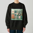 Lock-onの文房具大好き❤緑色01 Heavyweight Crew Neck Sweatshirt