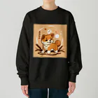 dcgnori／ワンコ画像の柴犬、縄文☆彡古代くん Heavyweight Crew Neck Sweatshirt