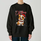 Design_Lab_Lycorisのキラキラと降る雪に心を躍らせるクリスマスコーギー Heavyweight Crew Neck Sweatshirt