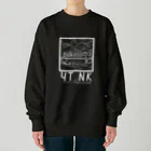 YUTANEKO公式ショップのゆたねこ　ボンネットバス　白抜き Heavyweight Crew Neck Sweatshirt