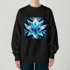 のんびりアート工房の氷のクリスタル Heavyweight Crew Neck Sweatshirt