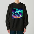 のんびりアート工房の北極のオーロラ Heavyweight Crew Neck Sweatshirt