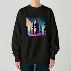 のんびりアート工房のサイバーパンク都市 Heavyweight Crew Neck Sweatshirt