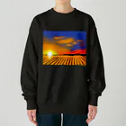 日々好日屋2号店の田んぼと夕焼け Heavyweight Crew Neck Sweatshirt