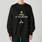 コチ(ボストンテリア)のボストンテリア(HOWL at the MOON ロゴ)[v2.8k] Heavyweight Crew Neck Sweatshirt