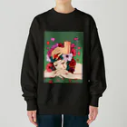 笑う動物の今夜も夢想花 Heavyweight Crew Neck Sweatshirt