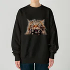 日向ぼっこのずぶ濡れ猫 Heavyweight Crew Neck Sweatshirt