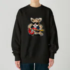 kichi_333のロックに生きるアニマル Heavyweight Crew Neck Sweatshirt