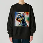 LGBTQ-のミニチュアシュナウザー　レインボー柄 Heavyweight Crew Neck Sweatshirt