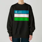 お絵かき屋さんのウズベキスタンの国旗 Heavyweight Crew Neck Sweatshirt