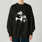 chippokeのパンダの親子〈白枠入り〉 Heavyweight Crew Neck Sweatshirt