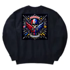 シマのヤマハホンダコラボ風ドクロデザイン Heavyweight Crew Neck Sweatshirt