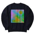 水草のサイケデリックな満月 Heavyweight Crew Neck Sweatshirt