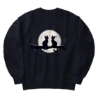 zaisuのネコと月 Heavyweight Crew Neck Sweatshirt