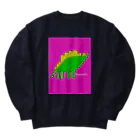 @ki / urbansaurusの緑のステゴサウルス Heavyweight Crew Neck Sweatshirt