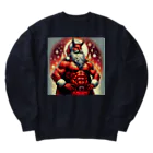 Akahito@AIイラストショップのサタン・サンタ Heavyweight Crew Neck Sweatshirt