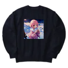 Nemcon Goods Shop [AI Girls🎀]のピンク髪っ娘は雪だるま作りにご満悦!⛄ Heavyweight Crew Neck Sweatshirt