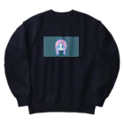 niramanjuのピンクの髪の女の子 Heavyweight Crew Neck Sweatshirt