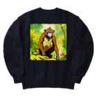 kjhtyuのおさる Heavyweight Crew Neck Sweatshirt