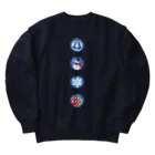 ハナドリカ SUZURI店のスノーイラストボタン Heavyweight Crew Neck Sweatshirt