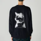 海賊猫 cocoの『EVERY AKITA IS JUST "PAW"FECT』➂(ホワイト 白) 名入れOK *For All Dog Lovers ～ Akita Inu 秋田犬～ Heavyweight Crew Neck Sweatshirt