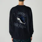 ミナミコアリクイ【のの】の【バックプリント】道を開けな【バショウカジキ】 Heavyweight Crew Neck Sweatshirt