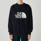 ベリロンファンストア suzuri支店のTHE LONG FACE WHITELOGO Heavyweight Crew Neck Sweatshirt