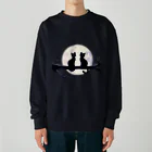 zaisuのネコと月 Heavyweight Crew Neck Sweatshirt