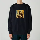 クリエイティブな大神と僕の勝利の女神：美しさと幸運の融合 Heavyweight Crew Neck Sweatshirt