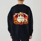 nekodoragonのおやすみ！猫ドラゴン　背景透過ver Heavyweight Crew Neck Sweatshirt